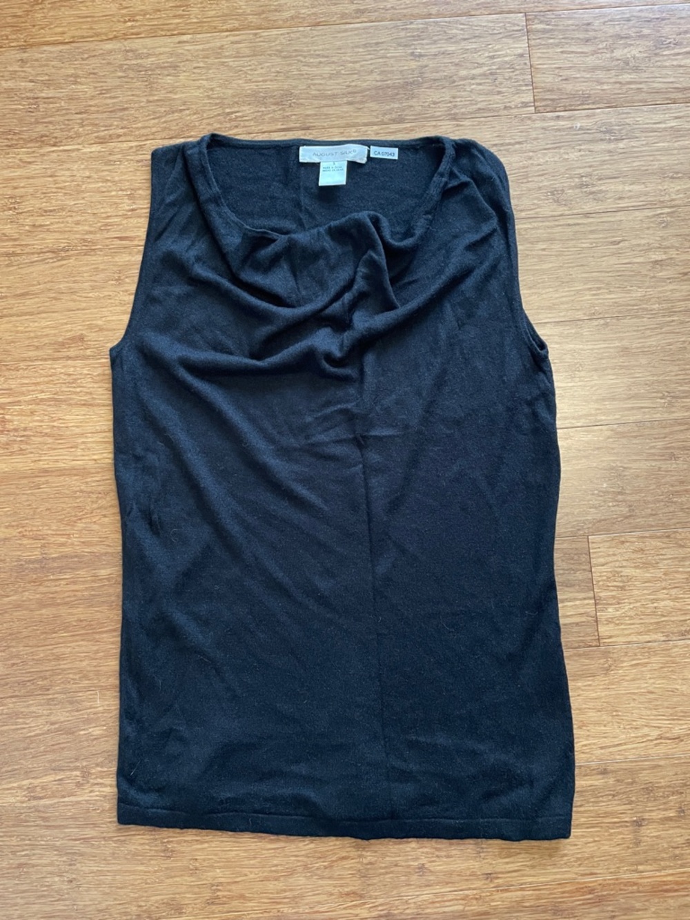 august silk Black Cowl Neck Sleeveless Tank